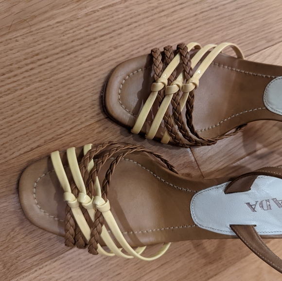 Authentic Prada Patent Leather Slingback Sandals Brown size 37.5 - Picture 6 of 13